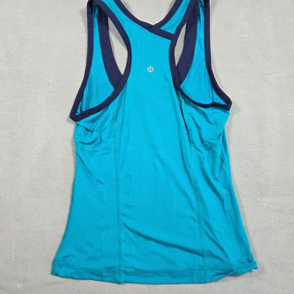 Lululemon Tank Women Small Teal Blue Purple Scoop Neck Racerback Athletic Top